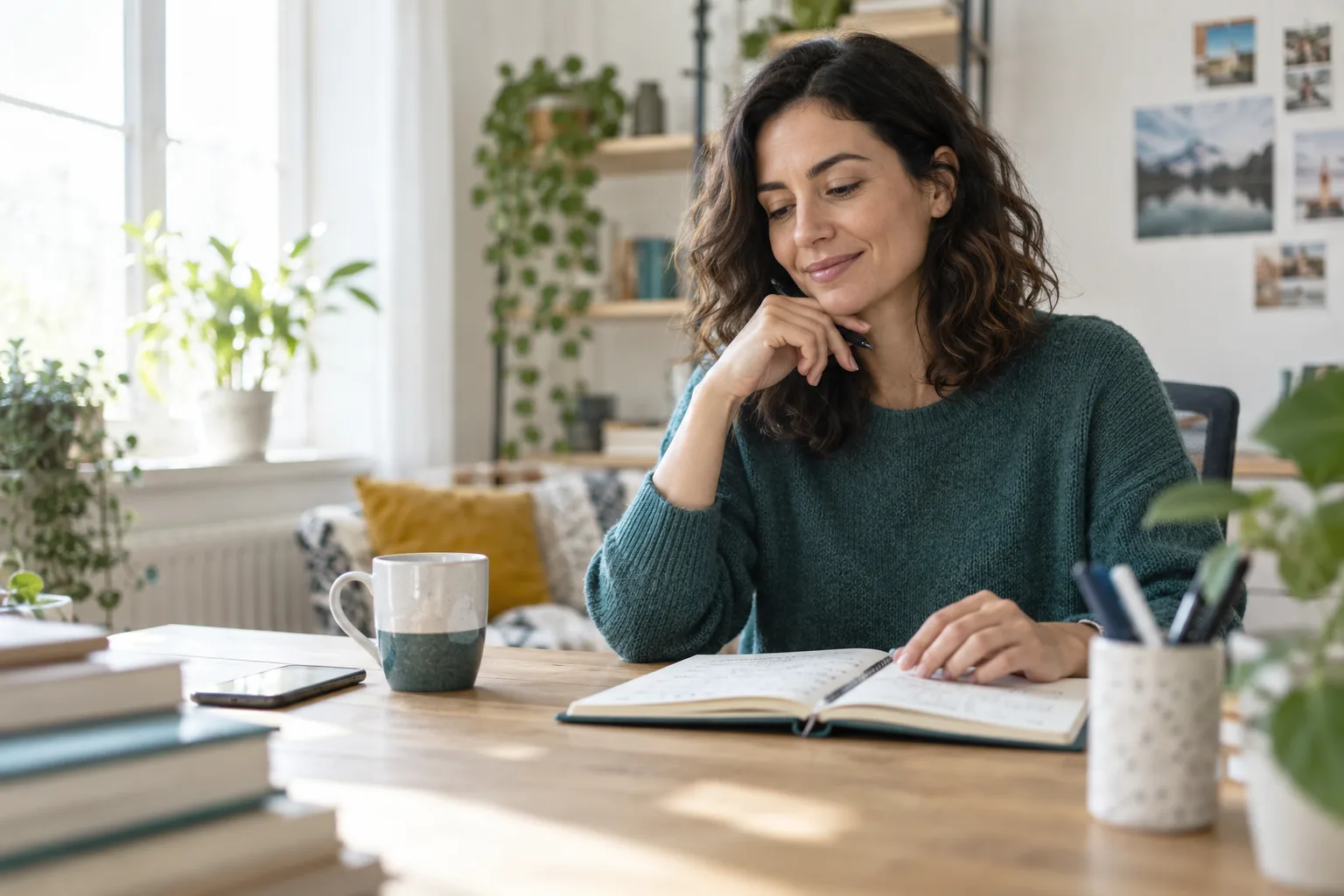 Illustrative scene of a professional planning her next career step